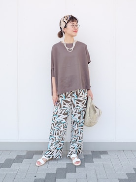 「UNTITLED（アンタイトル）の【アレンジ自在】ロングパール調ネックレス（ネックレス、ゴールド系）」を使った、MUTSUKOさん（レディース・163cm）の春コーディネート