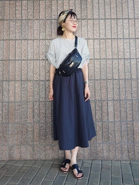 「MILOS（ミロス）のアイテム」を使った、MUTSUKOさん（レディース・163cm）の夏コーディネート