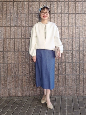 「UNTITLED（アンタイトル）のアイテム（ブルゾン）」を使った、MUTSUKOさん（レディース・163cm）の冬コーディネート