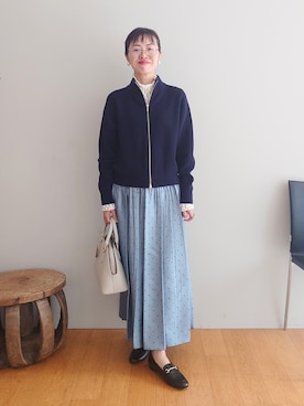 「UNTITLED（アンタイトル）の【追加8／名品】2WAYポケットボストンバッグ（ハンドバッグ、ベージュ系）」を使った、MUTSUKOさん（レディース・163cm）の秋コーディネート