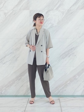 「UNTITLED（アンタイトル）のアイテム（ネックレス）」を使った、MUTSUKOさん（レディース・163cm）の春コーディネート