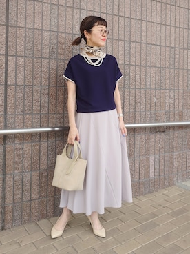 「UNTITLED（アンタイトル）のアイテム（ネックレス）」を使った、MUTSUKOさん（レディース・163cm）の春コーディネート