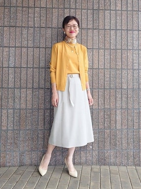 「アイテム（ストール/ショール）」を使った、MUTSUKOさん（レディース・163cm）の夏コーディネート