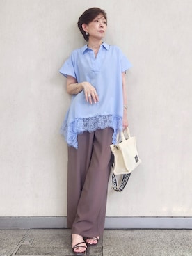 「OPAQUE.CLIP（オペークドットクリップ）のアイテム」を使った、milkyさん（レディース・161cm）の夏コーディネート