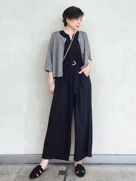 「アイテム（ポーチ、ブラウン系）」を使った、milkyさん（レディース・161cm）の夏コーディネート