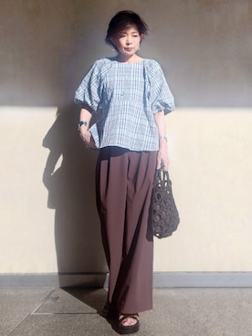 「OPAQUE.CLIP（オペークドットクリップ）のクロスベルトデザインサンダル（サンダル）」を使った、milkyさん（レディース・161cm）の春コーディネート