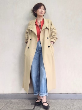 「アイテム（タンクトップ、ブラウン系）」を使った、milkyさん（レディース・161cm）の秋コーディネート