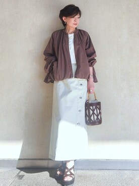 「OPAQUE.CLIP（オペークドットクリップ）のクロスベルトデザインサンダル（サンダル）」を使った、milkyさん（レディース・161cm）の春コーディネート