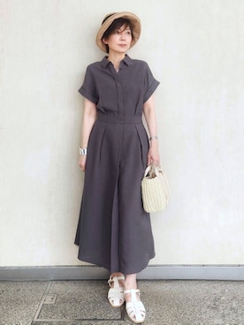 「アイテム（ショルダーバッグ、ゴールド系）」を使った、milkyさん（レディース・161cm）の春コーディネート