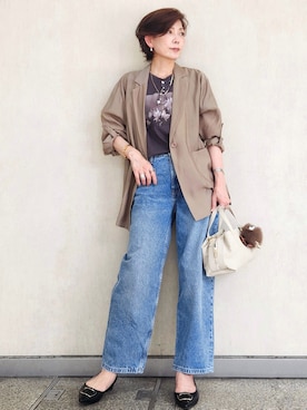 「OPAQUE.CLIP（オペークドットクリップ）のアイテム（Tシャツ/カットソー）」を使った、milkyさん（レディース・161cm）の夏コーディネート
