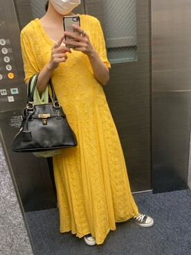 「THE SHINZONE（ザ　シンゾーン）のアイテム（ワンピース/ドレス）」を使った、akiさん（レディース・166cm）の夏コーディネート
