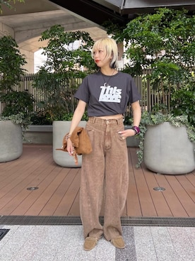 「LARUTA（ラルータ）の【LARUTA】2WAYアソートバッグ（ショルダーバッグ、イエロー系）」を使った、LARUTAさん（レディース・163cm）の夏コーディネート