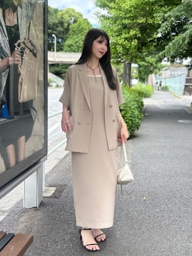 「LARUTA（ラルータ）の【LARUTA】トライアングルバッグ（ショルダーバッグ、ホワイト系）」を使った、LARUTAさん（レディース・163cm）の夏コーディネート