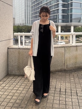 「LARUTA（ラルータ）の【LARUTA】スクエアショルダーバッグ（ショルダーバッグ、ホワイト系）」を使った、LARUTAさん（レディース・160cm）の夏コーディネート