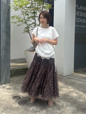 「LARUTA（ラルータ）の【LARUTA】トライアングルバッグ（ショルダーバッグ、ベージュ系）」を使った、LARUTAさん（レディース・163cm）の夏コーディネート