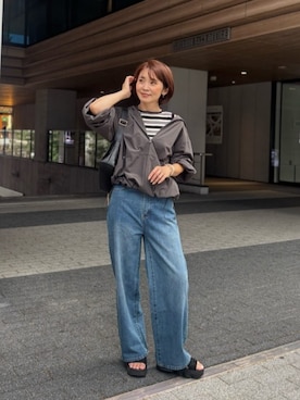 「アイテム（水着/着物・浴衣、グレー系）」を使った、LARUTAさん（レディース・165cm）の夏コーディネート