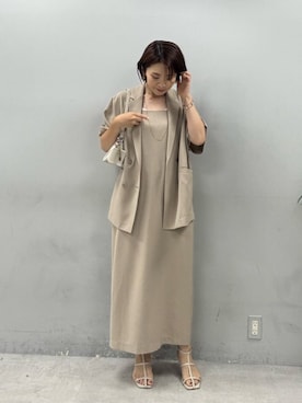 「LARUTA（ラルータ）の【LARUTA】トライアングルバッグ（ショルダーバッグ、ホワイト系）」を使った、LARUTAさん（レディース・163cm）の夏コーディネート