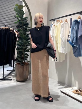 「LARUTA（ラルータ）の【LARUTA】2WAYアソートバッグ（ショルダーバッグ、ブラック系）」を使った、LARUTAさん（レディース・163cm）の夏コーディネート