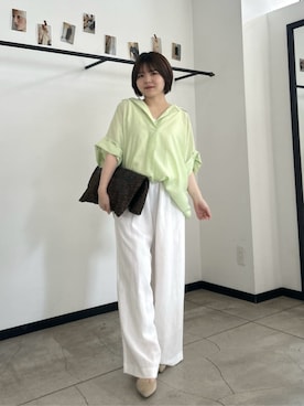 「LARUTA（ラルータ）の【LARUTA】キーリング付きロゴトートバッグ（トートバッグ、その他）」を使った、LARUTAさん（レディース・163cm）の夏コーディネート