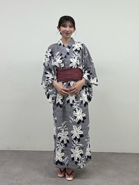 「アイテム（和装小物）」を使った、LARUTAさん（レディース・163cm）の夏コーディネート