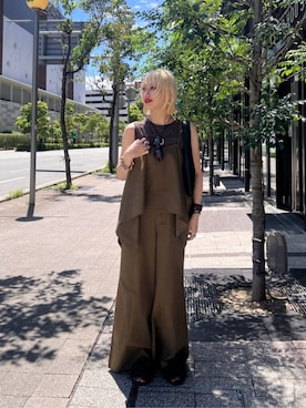 「ノースリーブニット」｜LARUTAさん（レディース・160cm）の夏コーディネート