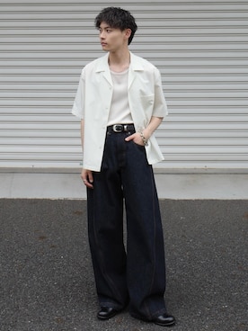 「オープンカラーシャツ」｜Hibikiさん（メンズ・165cm）の春コーディネート