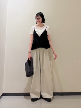 「KBF（ケイビーエフ）のアイテム（バッグ）」を使った、カヨさん（レディース・160cm）の夏コーディネート