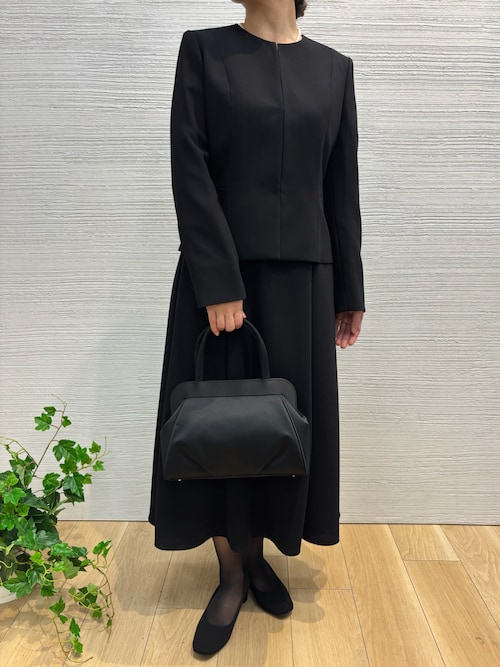 セール】使いやすい「がま口デザイン」のブラックバッグ【喪服 礼服