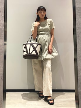 「ARMANI EXCHANGE（アルマーニエクスチェンジ）のアイテム」を使った、monaさん（レディース・167cm）の春コーディネート