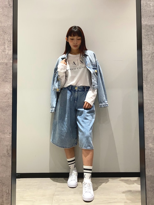 服/ファッション ARMANI EXCHANGE A|X アルマーニ エクスチェンジ】AXロゴ 長袖クルーネックTシャツ/SLIM