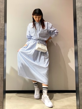 「ARMANI EXCHANGE（アルマーニエクスチェンジ）のアイテム」を使った、monaさん（レディース・167cm）の春コーディネート