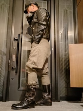 「アイテム（キャスケット）」を使った、shunsamuさん（メンズ・185cm）の冬コーディネート