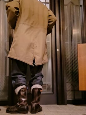 「アイテム（モッズコート）」を使った、shunsamuさん（メンズ・185cm・40代）の冬コーディネート