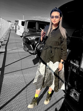 「アイテム（ワンピース/ドレス）」を使った、みっこさん（レディース・160cm）の秋コーディネート