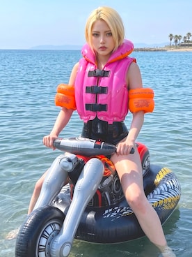 「アイテム（スイムグッズ）」を使った、inflatableさん（レディース・162cm）の夏コーディネート