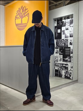 「Timberland（ティンバーランド）の【定番】スリーアイ(3eye) クラシックラグ メンズ（モカシン/デッキシューズ、レッド系）」を使った、Toさん（メンズ・175cm）の夏コーディネート