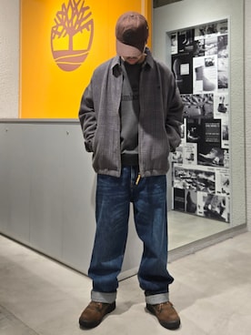 「アイテム（キャップ、ブラウン系）」を使った、Toさん（メンズ・175cm）の秋コーディネート