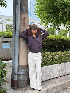 「アイテム（その他アウター、ブルー系）」を使った、yuzukiさん（レディース・160cm）の秋コーディネート