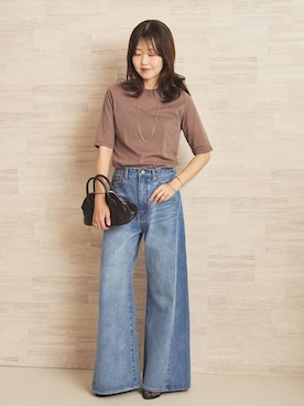 「plage（プラージュ）のアイテム（Tシャツ/カットソー）」を使った、yoshieさん（レディース・166cm）の春コーディネート