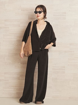 「plage（プラージュ）のFLORE FLORE / フローレフローレ HILLIE タンクトップ（タンクトップ、ホワイト系）」を使った、yoshieさん（レディース・166cm）の夏コーディネート