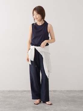 「CALMER（カルメール）のアイテム」を使った、yoshieさん（レディース・166cm）の春コーディネート