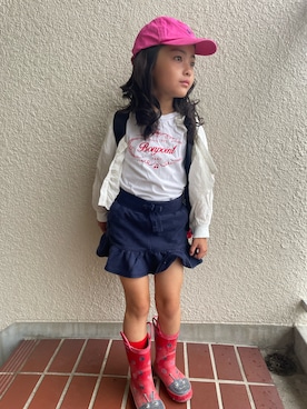 「MAKE YOUR DAY（メイクユアデイ）のアイテム（トップス）」を使った、mareka2019さん（キッズ・110cm）の夏コーディネート
