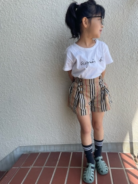 「BURBERRY（バーバリー）のアイテム」を使った、mareka2019さん（キッズ・110cm）の春コーディネート