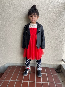 「p.premier（ピードットプルミエ）のアイテム」を使った、mareka2019さん（キッズ・110cm）の冬コーディネート