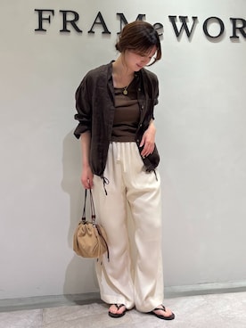 「FRAMeWORK（フレームワーク）のアイテム（アクセサリー）」を使った、tsugumiさん（レディース・158cm）の春コーディネート