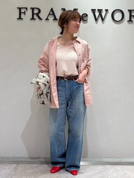 「FRAMeWORK（フレームワーク）のアイテム（ジャケット/アウター）」を使った、tsugumiさん（レディース・158cm）の冬コーディネート