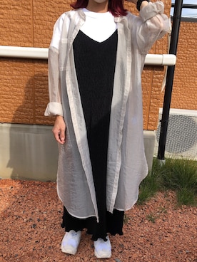 「Honeys（ハニーズ）のアイテム（シャツワンピース）」を使った、A.さん（レディース・147cm）の秋コーディネート