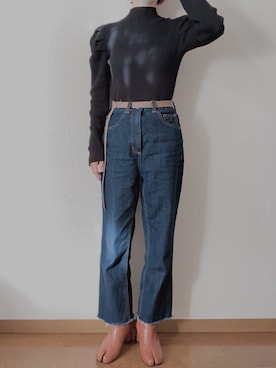 「パワショルニット」｜A.さん（レディース・147cm）の秋コーディネート