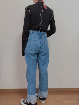 「メロートップス」｜「アイテム（ニット/セーター）」を使った、A.さん（レディース・147cm）の秋コーディネート