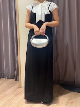 「Te chichi（テチチ）のレーヨンリネンキャミワンピース（ワンピース）」を使った、yoriさん（レディース・155cm）の夏コーディネート